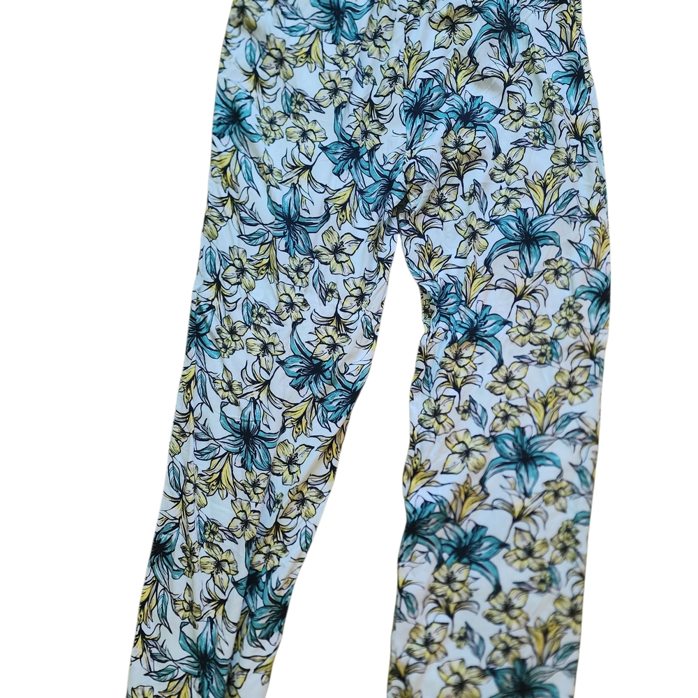 Beach Riot Tropical Leaf Print Pants Stretch Waistband.